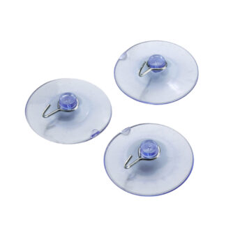 Onward 2803R 2-1/8" Plastic Suction Hook, 3 Pack - Clear
