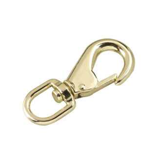 Onward 3522BB 5/8" Steel Swivel Round Eye Boat Snap - Brass