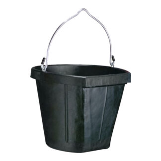 Fortiflex B600-18 18-Quart Fortalloy Rubber & HDPE Feeder Bucket - Black