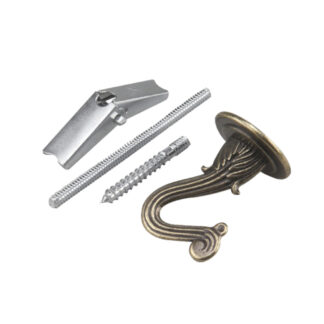 Onward 581ABR 45lb Metal Swag Hook, 2 Pack - Antique Brass