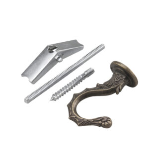 Onward 583ABR 70lb Jumbo Metal Swag Hook - Antique Brass