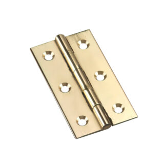 Onward 594SBR 2-1/2" x 1-3/8" Narrow Metal Butt Hinge, 2 Pack - Brass