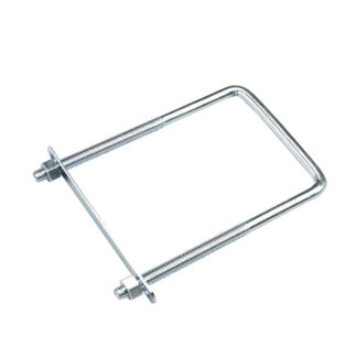 Onward 7243XBC 7" x 3-3/4" Square Plated Metal U-Bolt with Plate & Hex Nut - Zinc