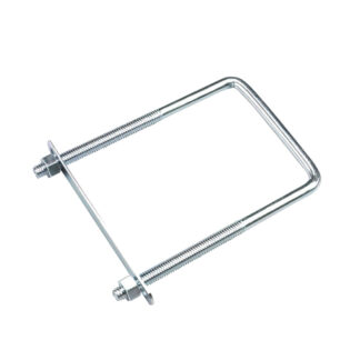 Onward 7242XBC 6" x 3-3/4" Square Plated Metal U-Bolt with Plate & Hex Nut - Zinc