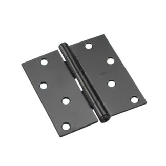 Onward 829FBR 4" Steel Full Mortise Butt Hinge, 2 Pack - Black