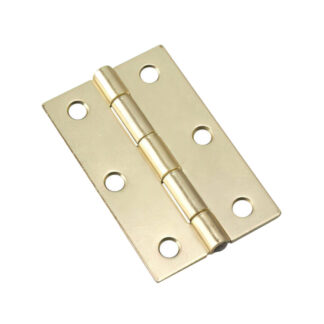 Onward 839BR 3" x 2" Narrow Steel Butt Hinge, 2 Pack - Brass