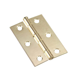 Onward 843BR 2-1/2" x 1-5/8" Steel Mortise Butt Hinge, 2 Pack - Brass