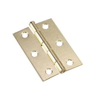 Onward 844BR 3" x 2" Narrow Steel Butt Hinge, 2 Pack - Brass