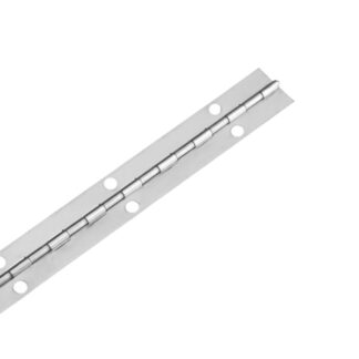 Onward 897SSB 72" x 1-1/2" Steel Fixed Pin Piano Hinge - Stainless Steel