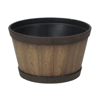 Garant HTN1512NO 15.5" x 12.2" Resin Whiskey Barrel Tennessee Planter - Natural
