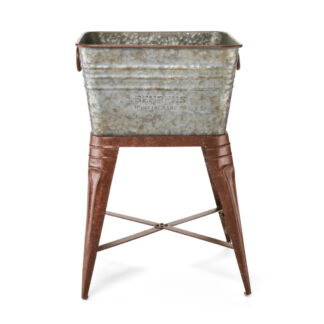 Behrens M19ST1 23-1/4" x 15-1/2" x 15-1/2" Square Aged Steel Planter Tub