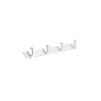 Richelieu T7054930 320mm x 43mm 164 Utility 4 Hook Rack - White