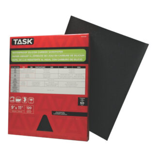 Task WDO4120 11" x 9" 120 Grit Fine Sandpaper, 50 Pack