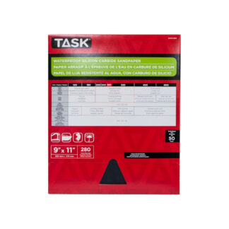 Task WDO4280 11" x 9" 280 Grit Very Fine Sandpaper, 50 Pack