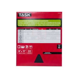 Task WDO4320 11" x 9" 320 Grit Extra Fine Sandpaper, 50 Pack