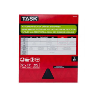 Task WDO4400 11" x 9" 400 Grit Super Fine Sandpaper, 50 Pack