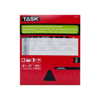 Task WDO4600 11" x 9" 600 Grit Super Fine Sandpaper, 50 Pack