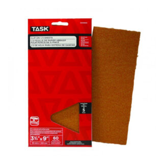 Task OSO8060 9" x 3.66" 60 Grit Medium Clip-On Sheet, 5 Pack