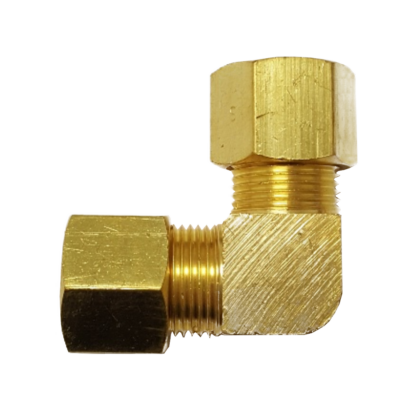 Fairview 65-6 3/8 Tube OD Brass Compression 90° Union Elbow