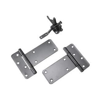 Onward 9410FBR 90lb Steel Gate Kit with Latch & Rectangular Hinges - Black