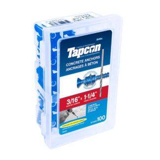 Tapcon 3110 1-1/4" x 3/16" Concrete Screw Anchor, 100 Pack - Blue