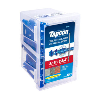 Tapcon 3040 2-3/4" x 3-16" Concrete Screw Anchor, 100 Pack - Blue