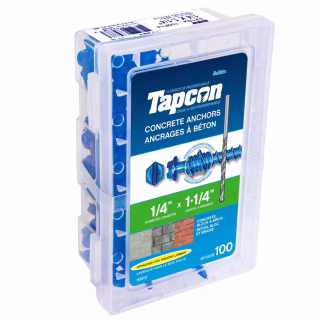 Tapcon 3210 1-1/4" x 1/4" Concrete Screw Anchor, 100 Pack - Blue