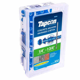 Tapcon 3220 1-3/4" x 1/4" Concrete Screw Anchor, 100 Pack - Blue