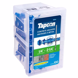 Tapcon 3230 2-1/4" x 1/4" Concrete Screw Anchor, 100 Pack - Blue