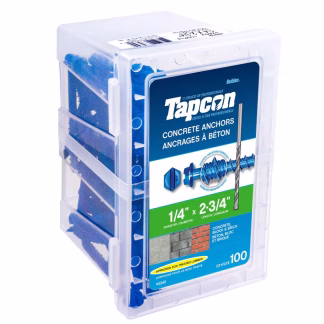 Tapcon 3240 2-3/4" x 1/4" Concrete Screw Anchor, 100 Pack - Blue