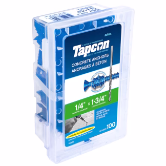 Tapcon 3320 1-3/4" x 1/4" Concrete Screw Anchor, 100 Pack - Blue