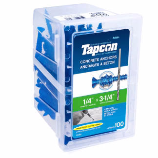 Tapcon 3350 3-1/4" x 1/4" Concrete Screw Anchor, 100 Pack - Blue