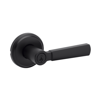 Weiser Perth Keyed Entry Lever featuring SmartKey - Matte Black