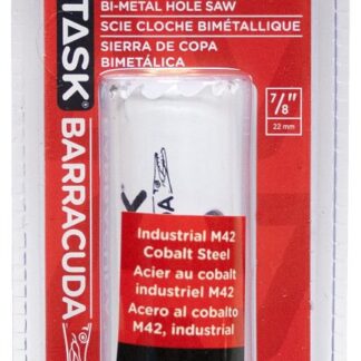 Task T21703 Hole Saw, 7/8 in Dia, 1-7/8 in D Cutting, Carbon Steel Cutting Edge