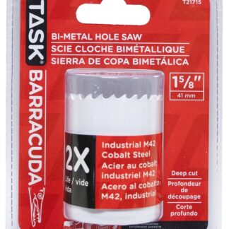 Task T21715 Hole Saw, 1-5/8 in Dia, 1-7/8 in D Cutting, Carbon Steel Cutting Edge