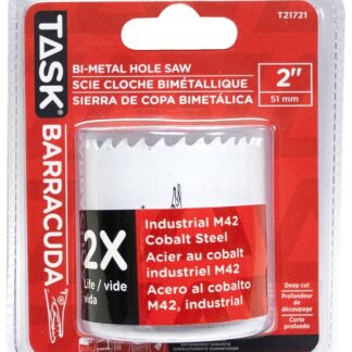 Task T21721 Hole Saw, 2 in Dia, 1-7/8 in D Cutting, Carbon Steel Cutting Edge