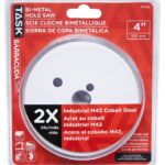 Task T21743 Hole Saw, 4 in Dia, 1-7/8 in D Cutting, Carbon Steel Cutting Edge