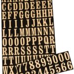 Hy-Ko MM-2 Packaged Number and Letter Set, 7/8 in H Character, Gold Character, Black Background, Mylar Sells in Quantity of 10