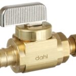 Dahl mini-ball 521-PX3-30-BAG Stop Valve, 1/2 x 1/4 in Connection, Crimp x Compression, 250 psi Pressure, Brass Body