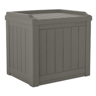 Suncast SS601ST 22 Gal. Small Deck Box w/Storage Seat - Stoney