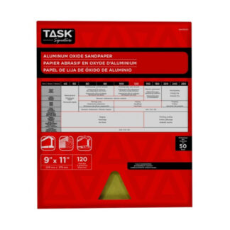 Task SAO16120 11" x 9" 120 Grit Fine Signature Sandpaper, 50 Pack