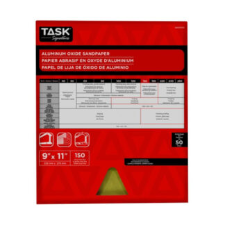 Task SAO16150 11" x 9" 150 Grit Very Fine Signature Sandpaper, 50 Pack