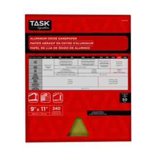 Task SAO16240 11" x 9" 240 Grit Very Fine Signature Sandpaper, 50 Pack
