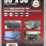 Erickson 57028 Heavy-Grade Tarp, 50 ft L, 30 ft W, 9 mil Thick, Poly, Silver