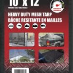 Erickson 57058 Weather Mesh Tarp, 12 ft L, 10 ft W, Black