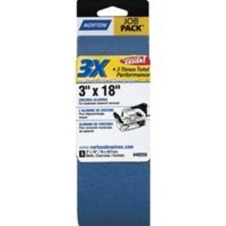 NORTON 49259 Sanding Belt, 3 in W, 18 in L, 50 Grit, Coarse, Zirconia Aluminum Abrasive