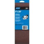 NORTON 02233 Sanding Belt, 4 in W, 24 in L, 120 Grit, Fine, Aluminum Oxide Abrasive