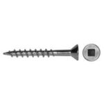 Reliable FKCP84C5 Floor Screw, #8-10 Thread, 4 in L, Coarse, Partial Thread, Bugle, Flat Head, Square Drive, Steel, 500/BX