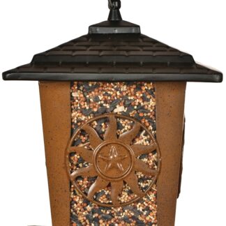 Perky-Pet 370 Seed Lantern Feeder, Sun, Star, 3 lb, Metal, Brown, 10.26 in H, Hanging/Pole Mounting Sells in Quantity of 2