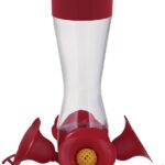 Perky-Pet 203CPBN Bird Feeder, 8 oz, 4-Port/Perch, Glass/Plastic, Bright Red, 8.38 in H